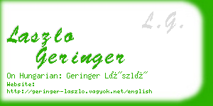 laszlo geringer business card